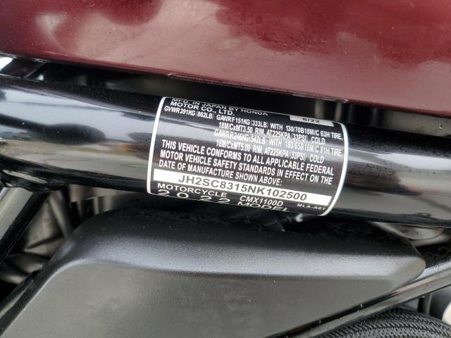2022 HONDA CMX1100 D - JH2SC8315NK102500