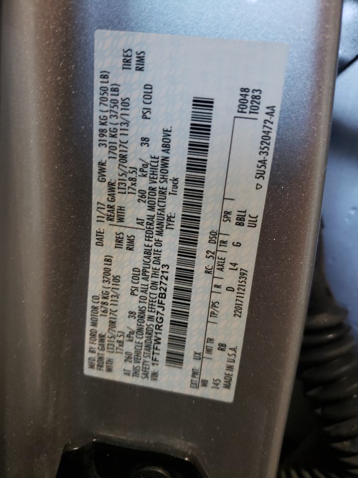 1FTFW1RG7JFB27213 FORD F150 2018