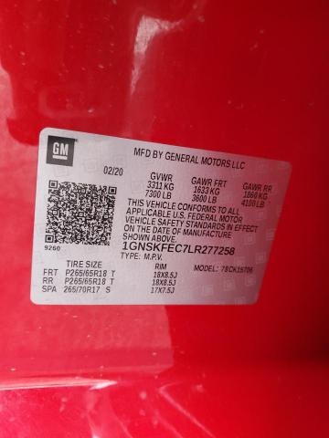 2020 CHEVROLET TAHOE SPEC 1GNSKFEC7LR277258