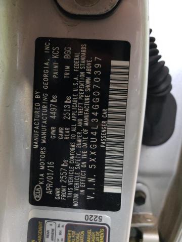 2016 KIA OPTIMA EX 5XXGU4L34GG070397