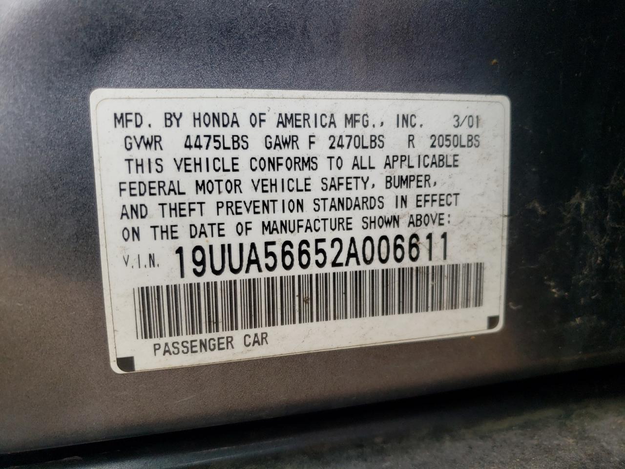 19UUA56652A006611 2002 Acura 3.2Tl