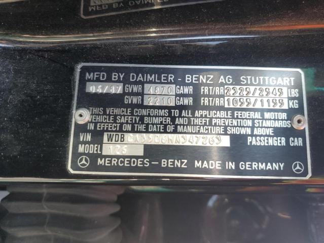 1987 Mercedes-Benz 420 Sel VIN: WDBCA35D6HA347263 Lot: 45485434