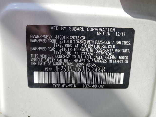 2018 SUBARU FORESTER 2 - JF2SJAEC6JH535658
