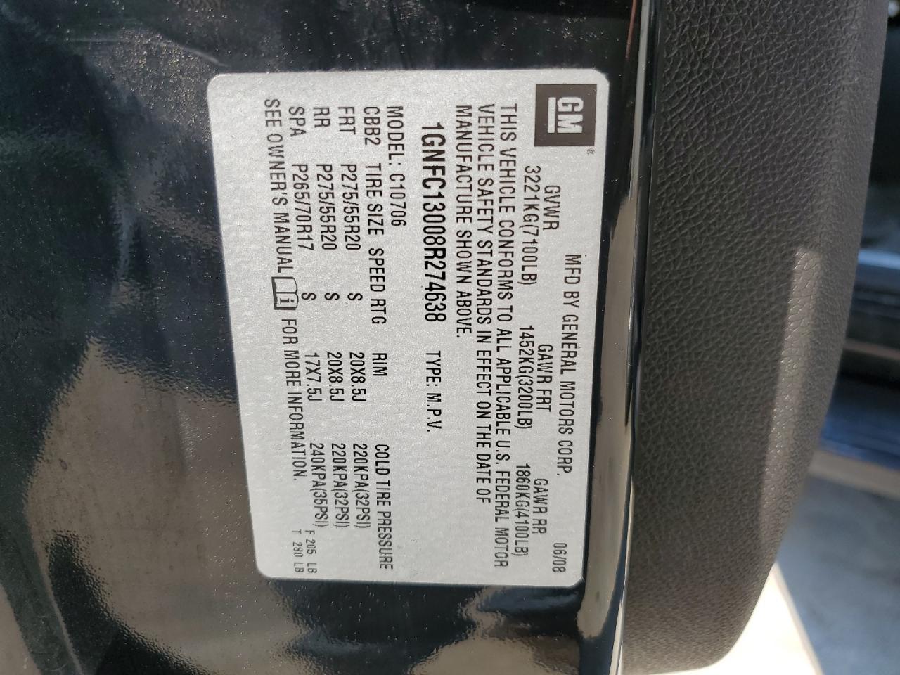 1GNFC13008R274638 2008 Chevrolet Tahoe C1500