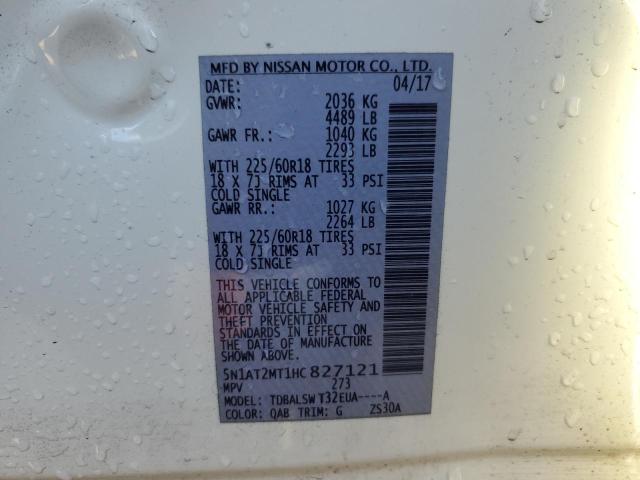 2017 Nissan Rogue S VIN: 5N1AT2MT1HC827121 Lot: 47930244