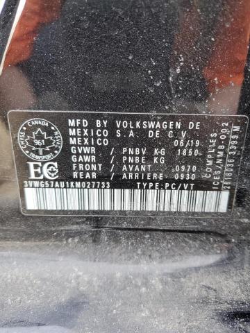 2019 VOLKSWAGEN GOLF S 3VWG57AU1KM027733