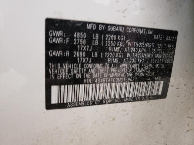 2021 SUBARU OUTBACK/AW 4S4BTAFC3M3199083