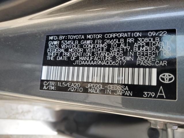 2022 TOYOTA MIRAI LE JTDAAAAA9NA006217
