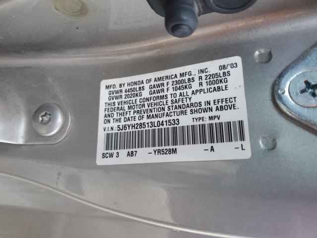 2003 Honda Element Ex VIN: 5J6YH28513L041533 Lot: 47916564