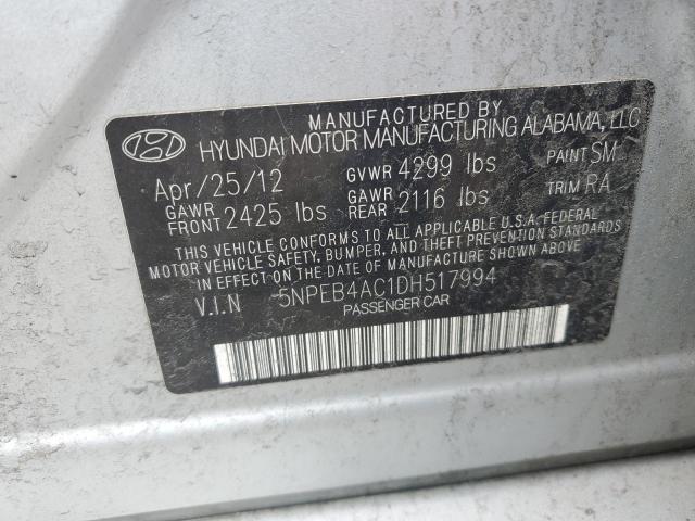 2013 Hyundai Sonata Gls VIN: 5NPEB4AC1DH517994 Lot: 47724264