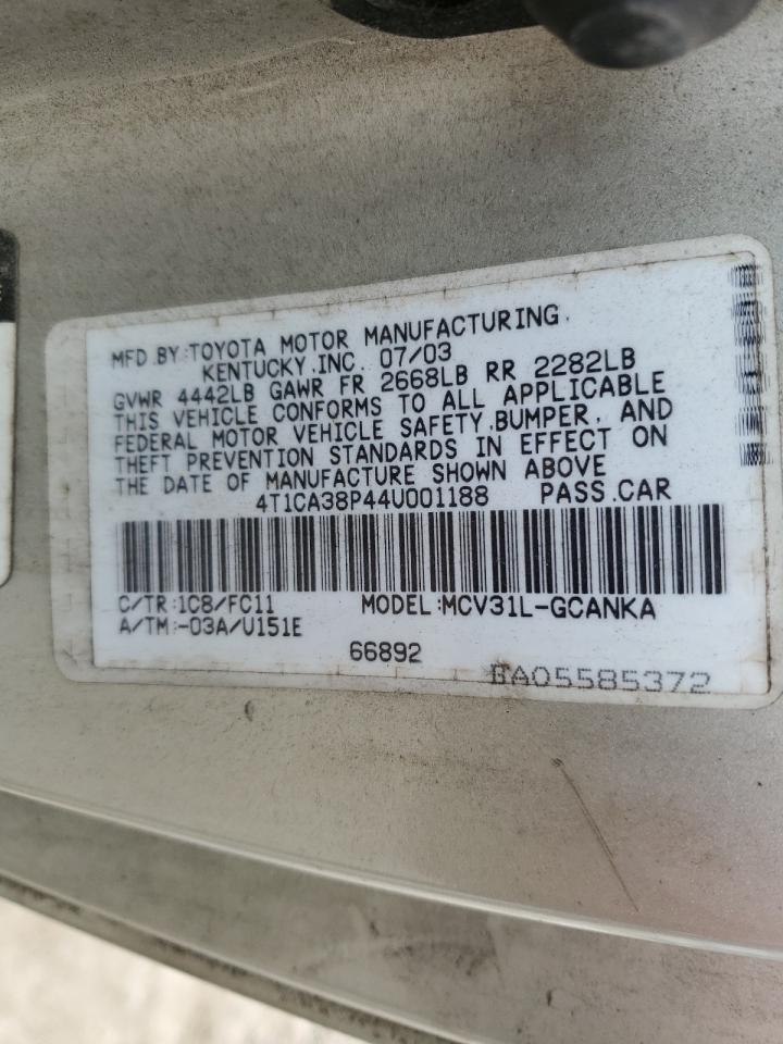 4T1CA38P44U001188 2004 Toyota Camry Solara Se