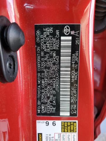 2007 Toyota Prius VIN: JTDKB20U477557643 Lot: 39242950