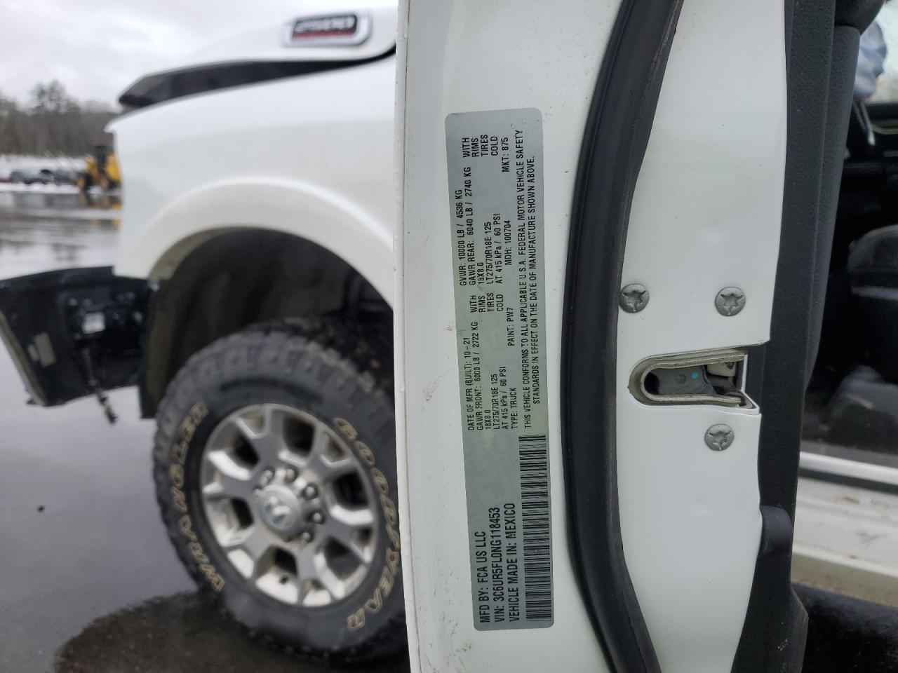 2022 Ram 2500 Laramie vin: 3C6UR5FL0NG118453