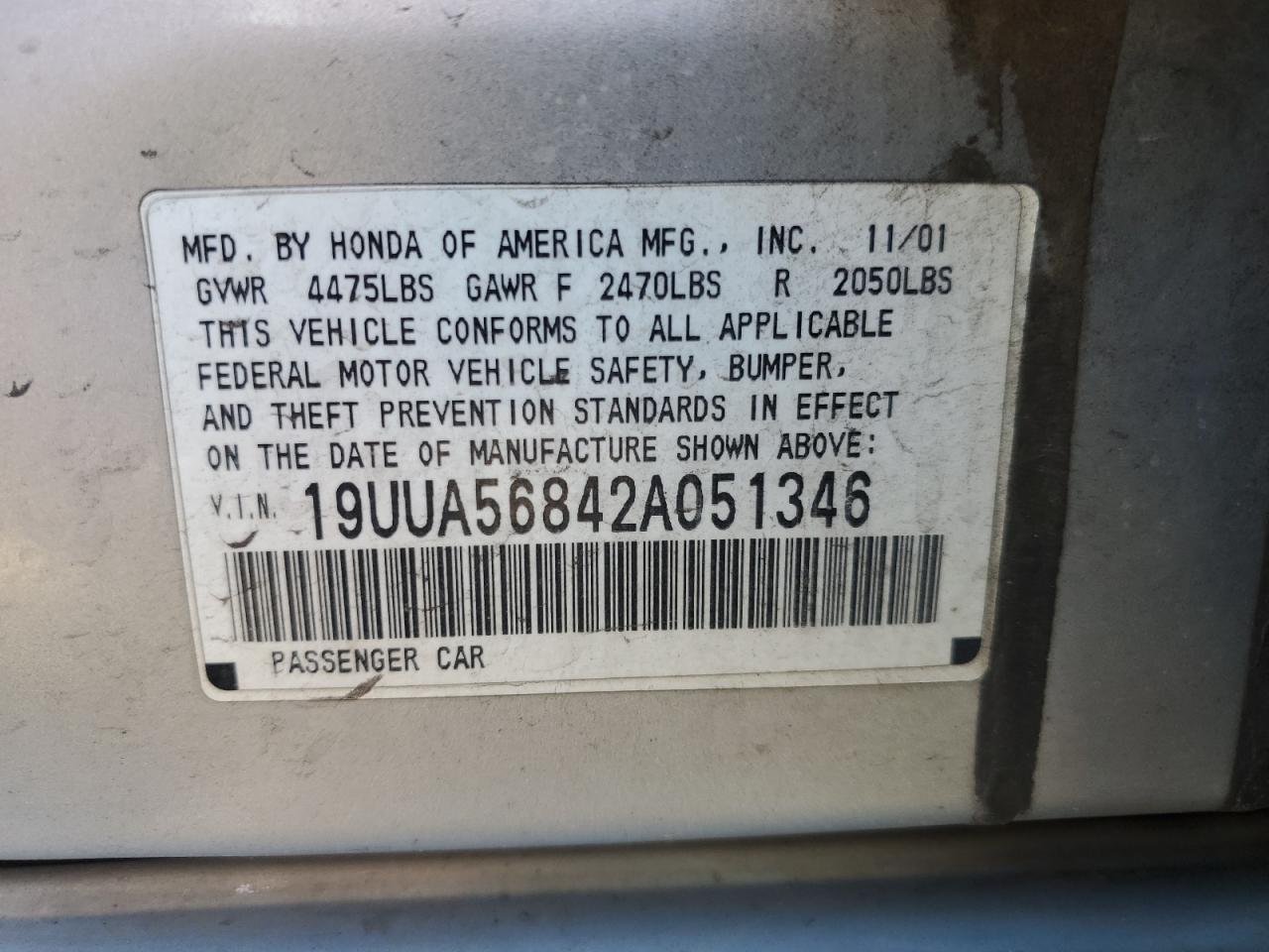 19UUA56842A051346 2002 Acura 3.2Tl Type-S