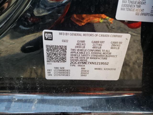 2022 CHEVROLET SILVERADO - 2GC4YME7XN1219552