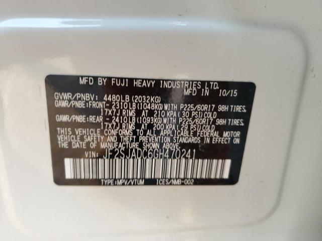 2016 SUBARU FORESTER 2 - JF2SJADC6GH470241