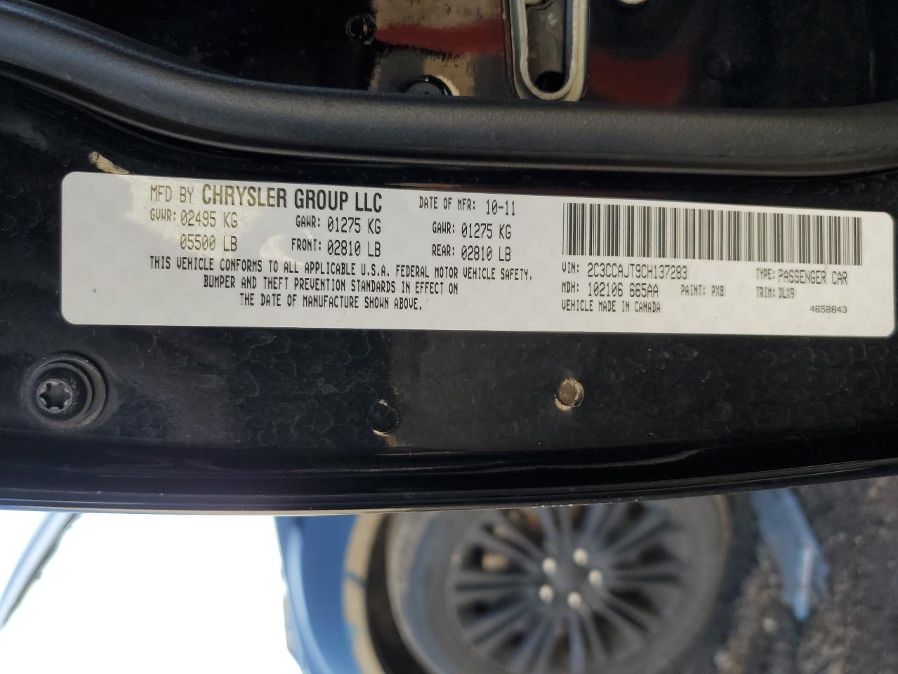 2C3CCAJT9CH137283 2012 Chrysler 300 S