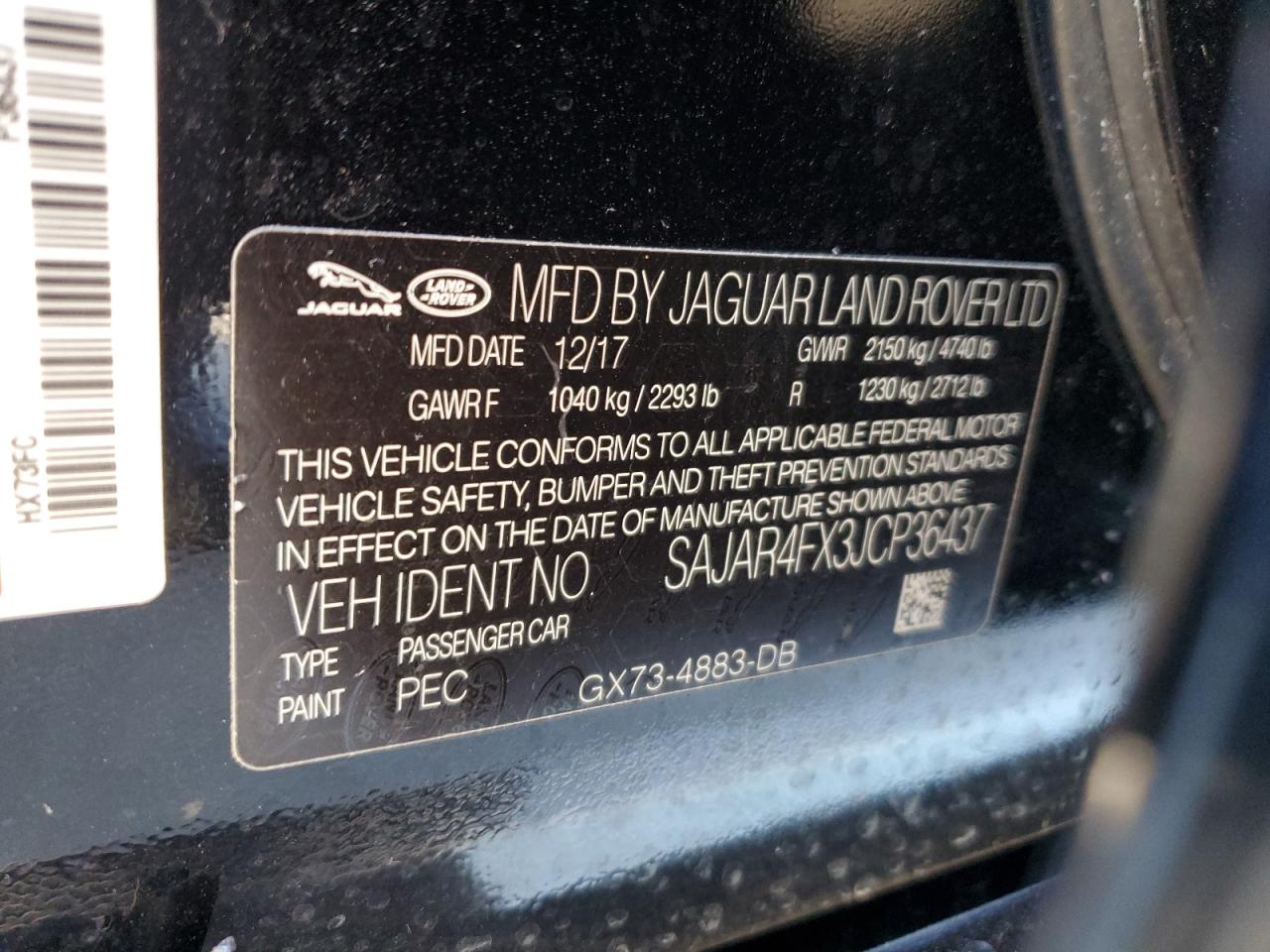 SAJAR4FX3JCP36437 2018 Jaguar Xe