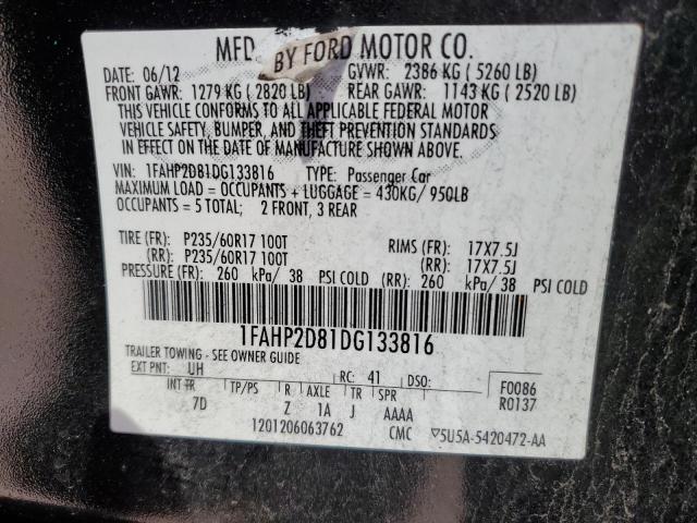 2013 Ford Taurus Se VIN: 1FAHP2D81DG133816 Lot: 45343794