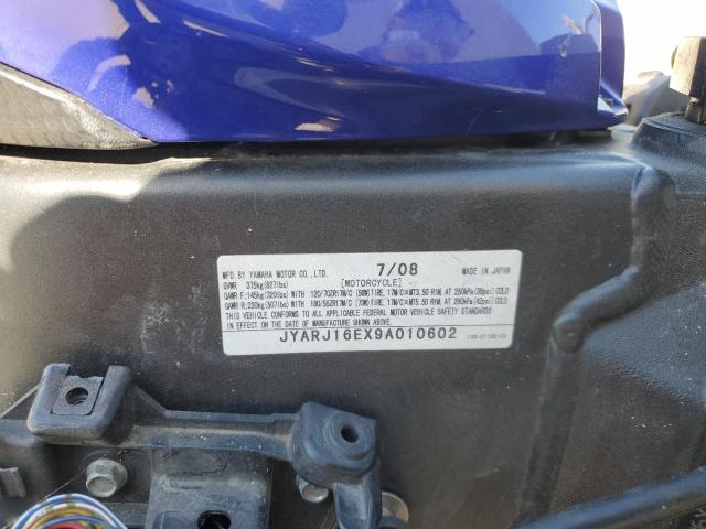 2009 YAMAHA YZFR6 JYARJ16EX9A010602