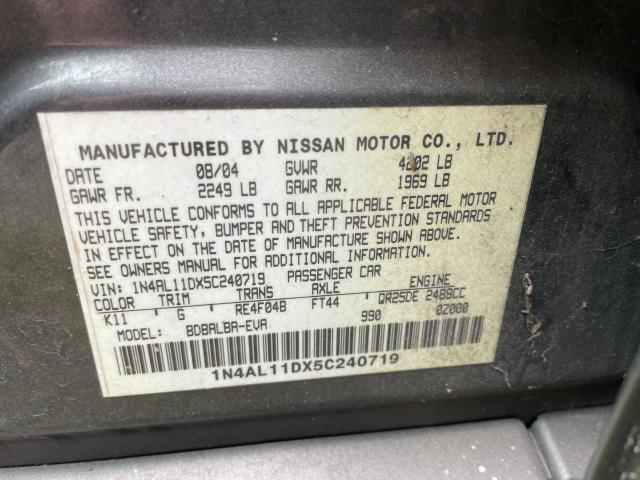 2005 Nissan Altima S VIN: 1N4AL11DX5C240719 Lot: 45741744