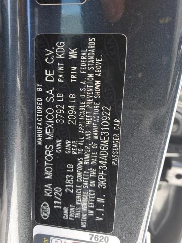2021 KIA FORTE GT L - 3KPF34AD6ME310922