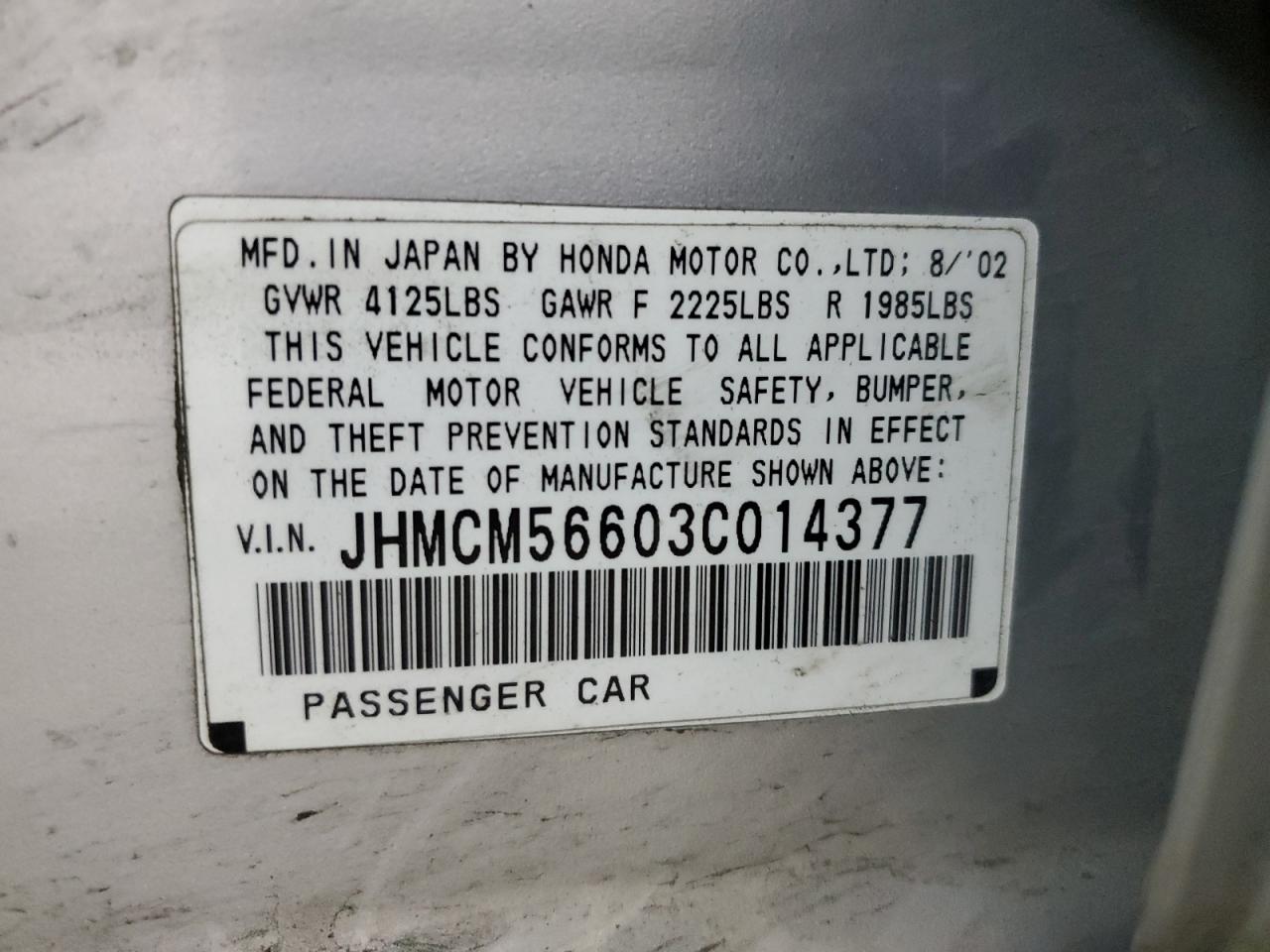 JHMCM56603C014377 2003 Honda Accord Ex