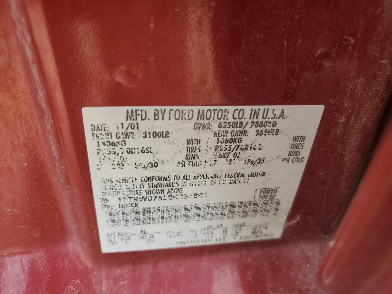 1FTRW07622KB34886 2002 Ford F150 Supercrew