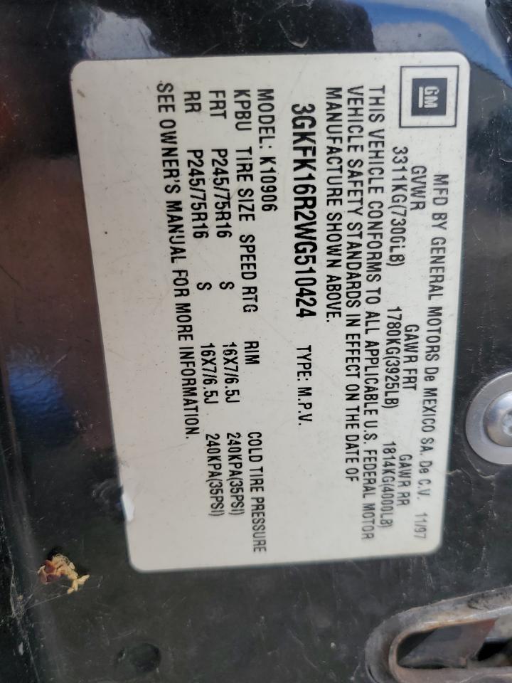 3GKFK16R2WG510424 1998 GMC Suburban K1500