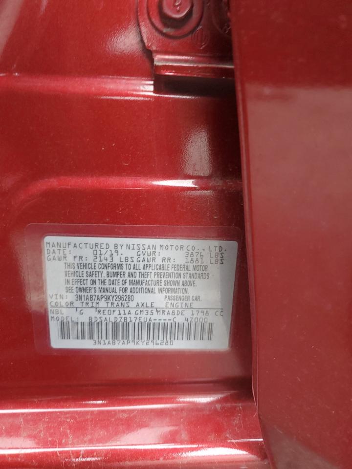 3N1AB7AP9KY296280 NISSAN SENTRA 2019