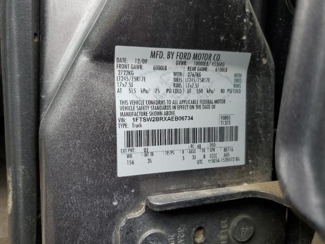 2010 Ford F250 Super Duty VIN: 1FTSW2BRXAEB06734 Lot: 46275514