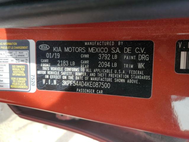 2019 KIA FORTE - 3KPF54AD4KE087500