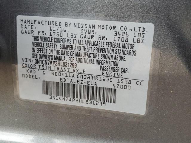 2017 NISSAN VERSA - 3N1CN7AP3HL831299