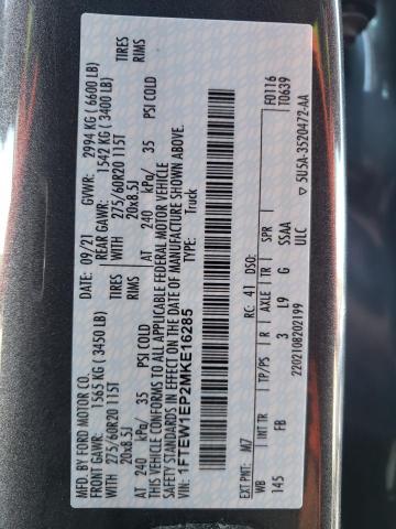 1FTEW1EP2MKE16285 2021 Ford F150 Supercrew