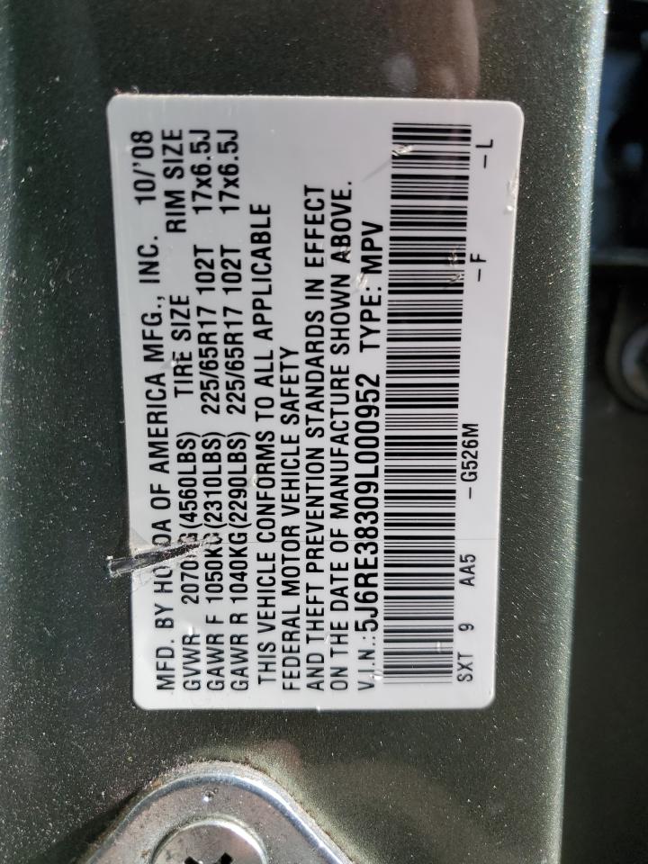 5J6RE38309L000952 2009 Honda Cr-V Lx