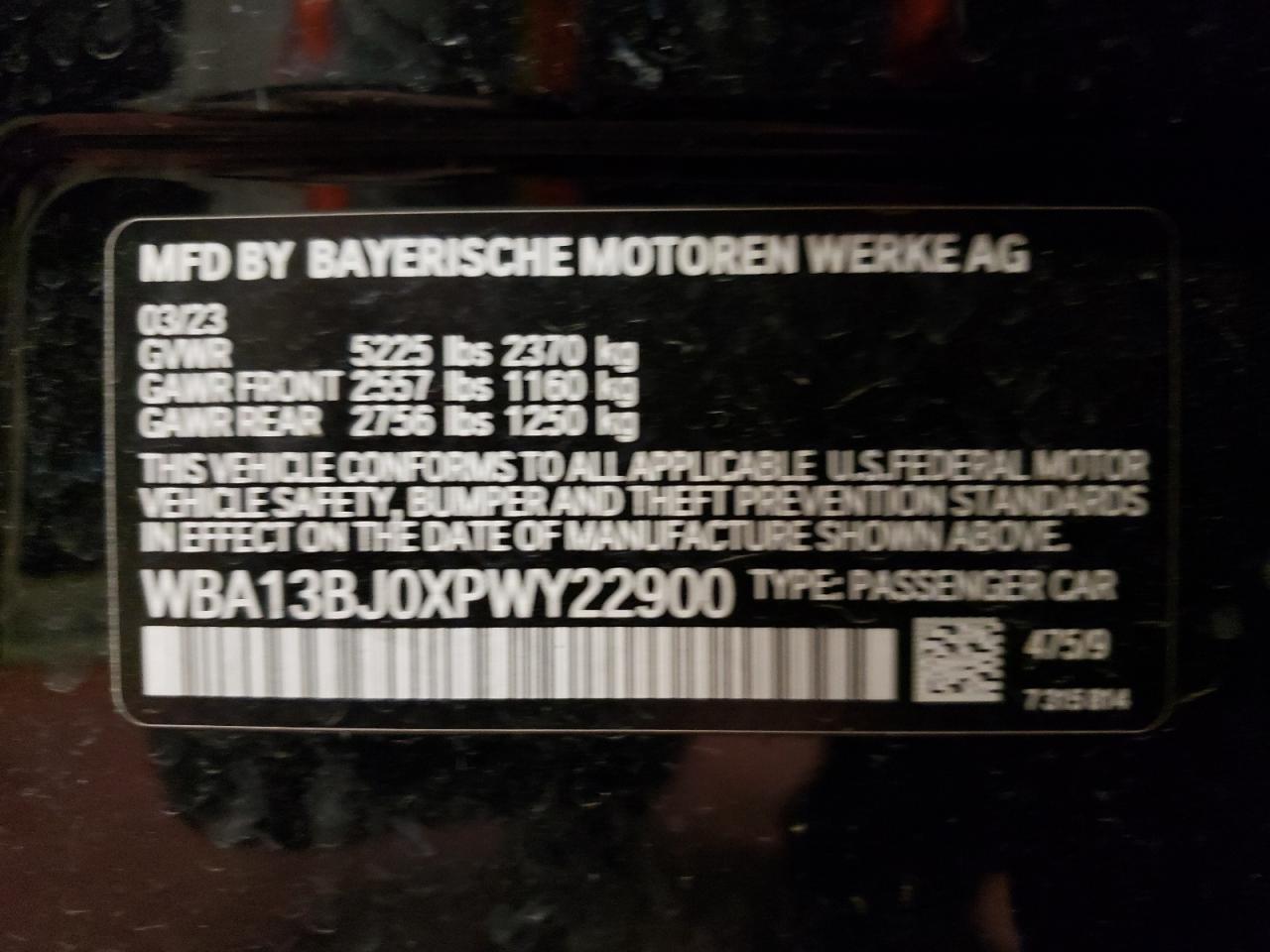 WBA13BJ0XPWY22900 2023 BMW 530 Xi