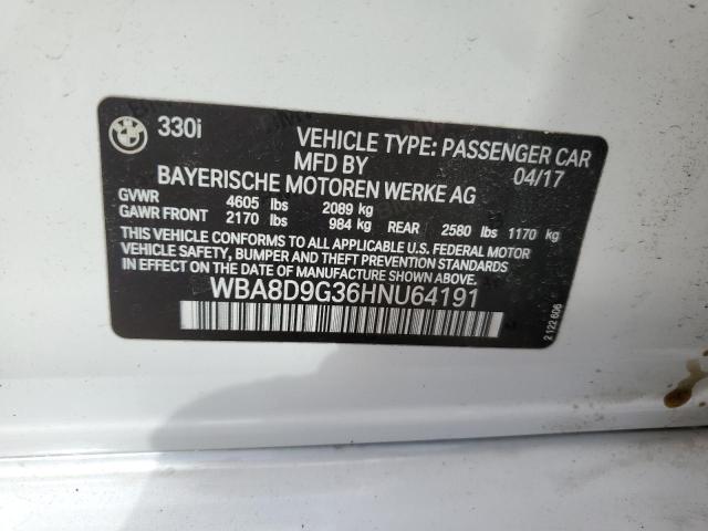 2017 BMW 330 XI - WBA8D9G36HNU64191