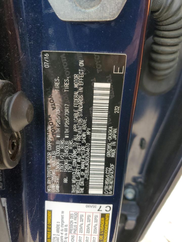 JTEBU5JR3G5364610 2016 Toyota 4Runner Sr5/Sr5 Premium