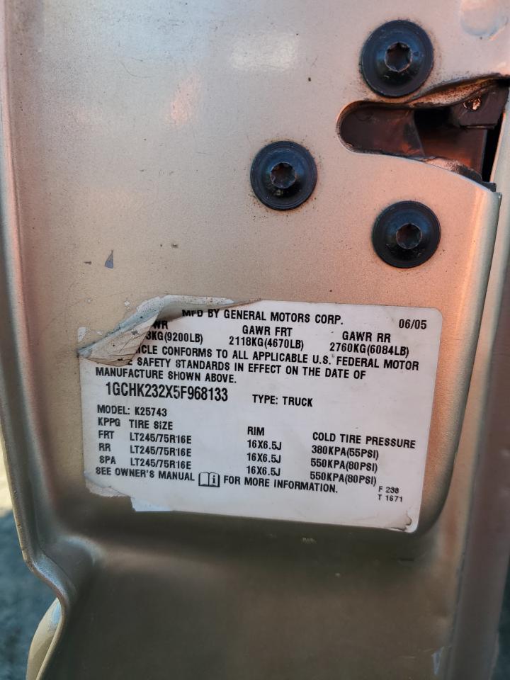 1GCHK232X5F968133 2005 Chevrolet Silverado K2500 Heavy Duty