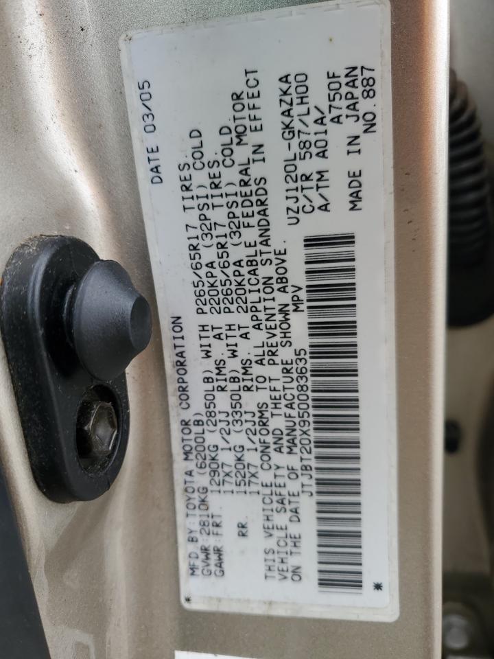 jtjbt20x950083635 JTJBT20X950083635 2005 Lexus Gx 470