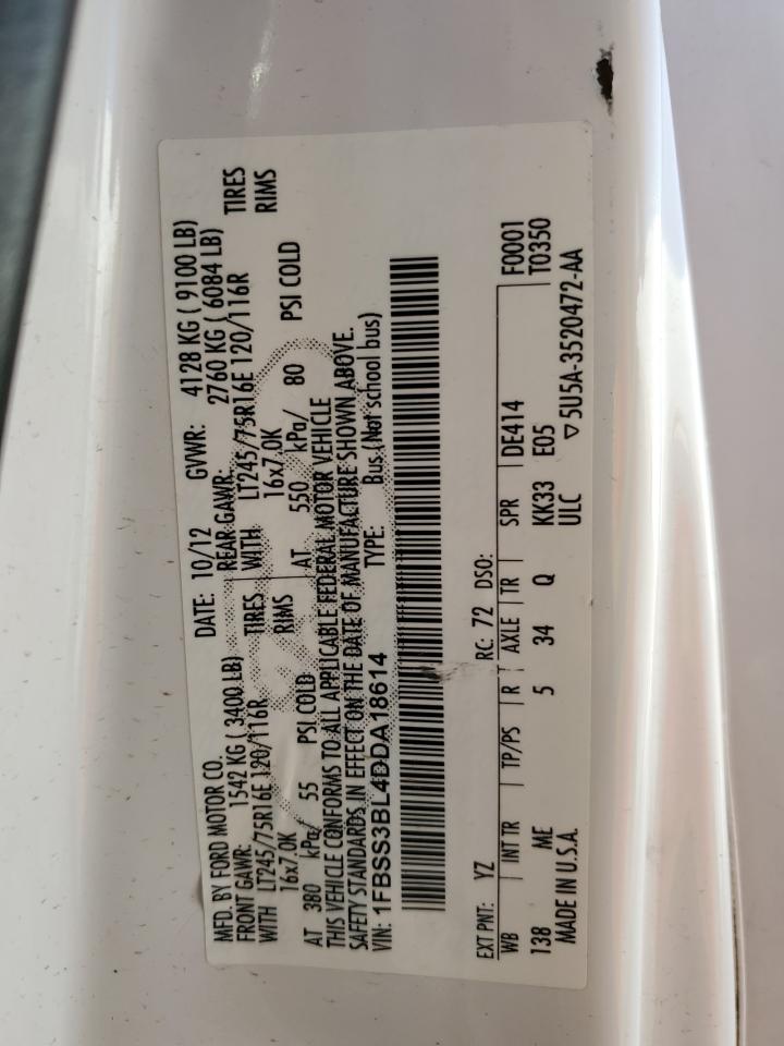 1FBSS3BL4DDA18614 2013 Ford Econoline E350 Super Duty Wagon