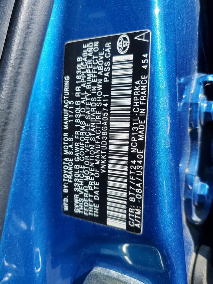 VNKKTUD38GA057411 2016 Toyota Yaris L