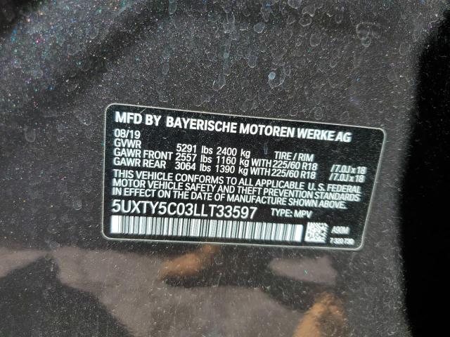 5UXTY5C03LLT33597 2020 BMW X3, photo no. 12