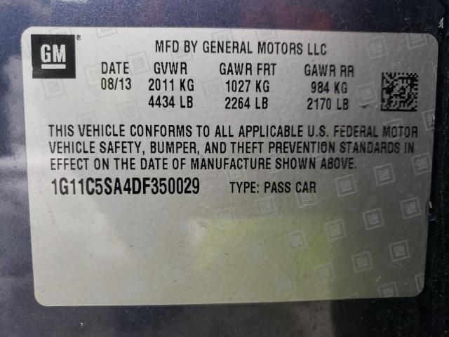 2013 Chevrolet Malibu 1Lt VIN: 1G11C5SA4DF350029 Lot: 47032224