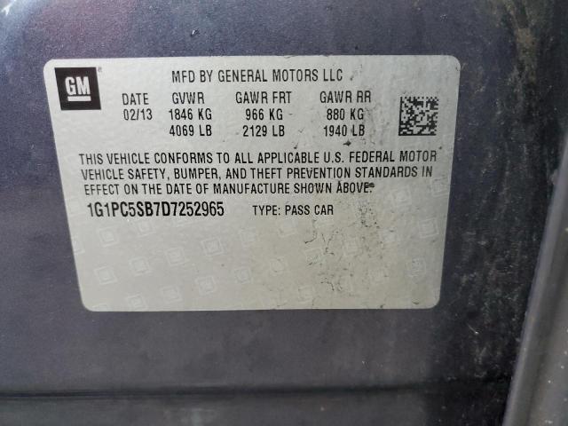 2013 Chevrolet Cruze Lt VIN: 1G1PC5SB7D7252965 Lot: 48357404