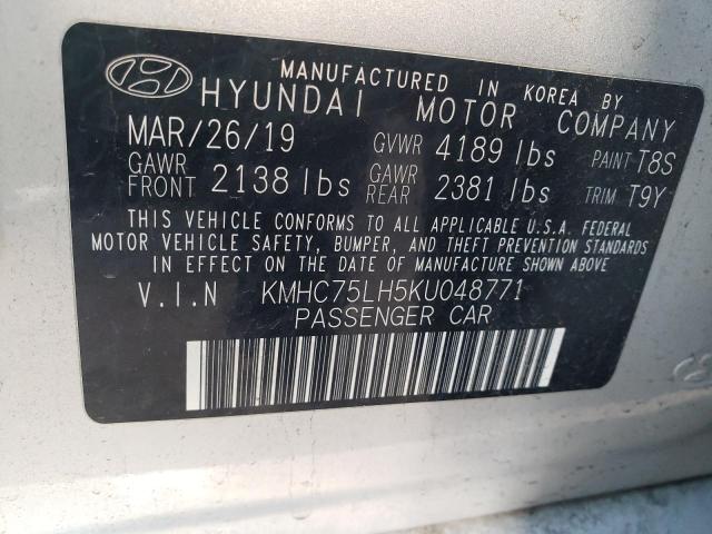 2019 HYUNDAI IONIQ - KMHC75LH5KU048771