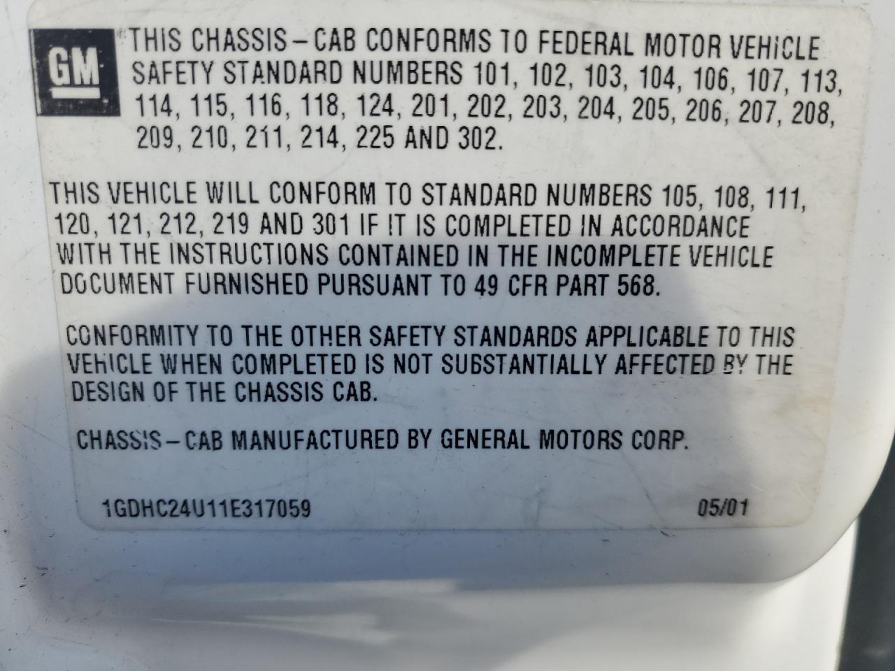 1GDHC24U11E317059 2001 GMC Sierra C2500 Heavy Duty