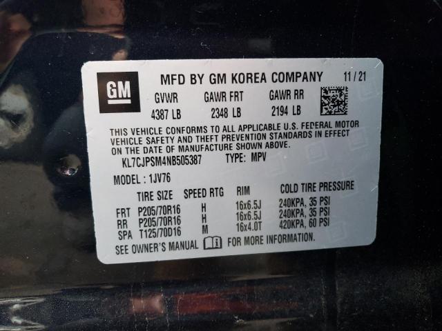 2022 CHEVROLET TRAX LS AW KL7CJPSM4NB505387