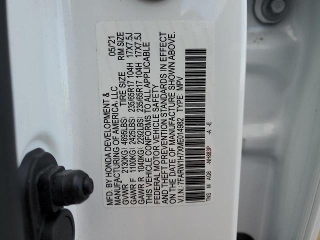 Auction sale of the 2021 HONDA CRV , vin: 7FARW1H7XME014982, lot number: 45916674