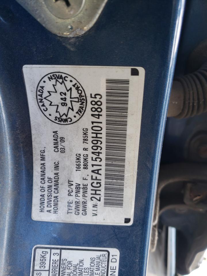 2HGFA15499H014885 2009 Honda Civic Dx-G
